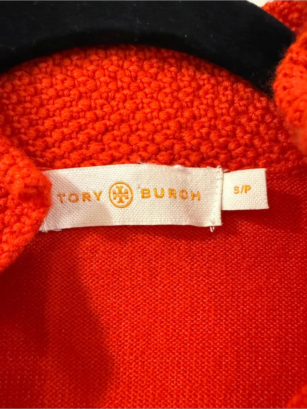 Tory Burch Red Knit V-Notch Tunic Sweater